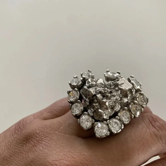 Yves Saint Laurent Crystal Cocktail Ring - Picture 6 of 10